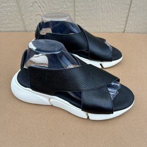 Anthropologie Black Platform Cross Sport Sandal Shoes Women's Size US 10/10.5 41